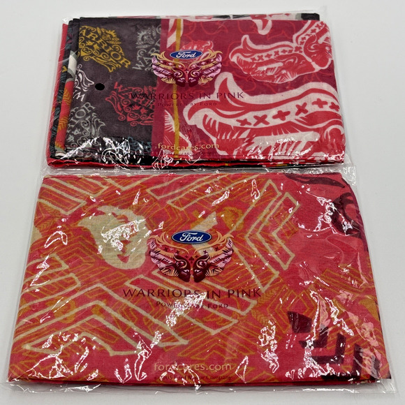 Ford Cares Warriors in Pink Cotton Scarf Breast Cancer Awareness 52 " x 9” 2011 - Picture 1 of 3